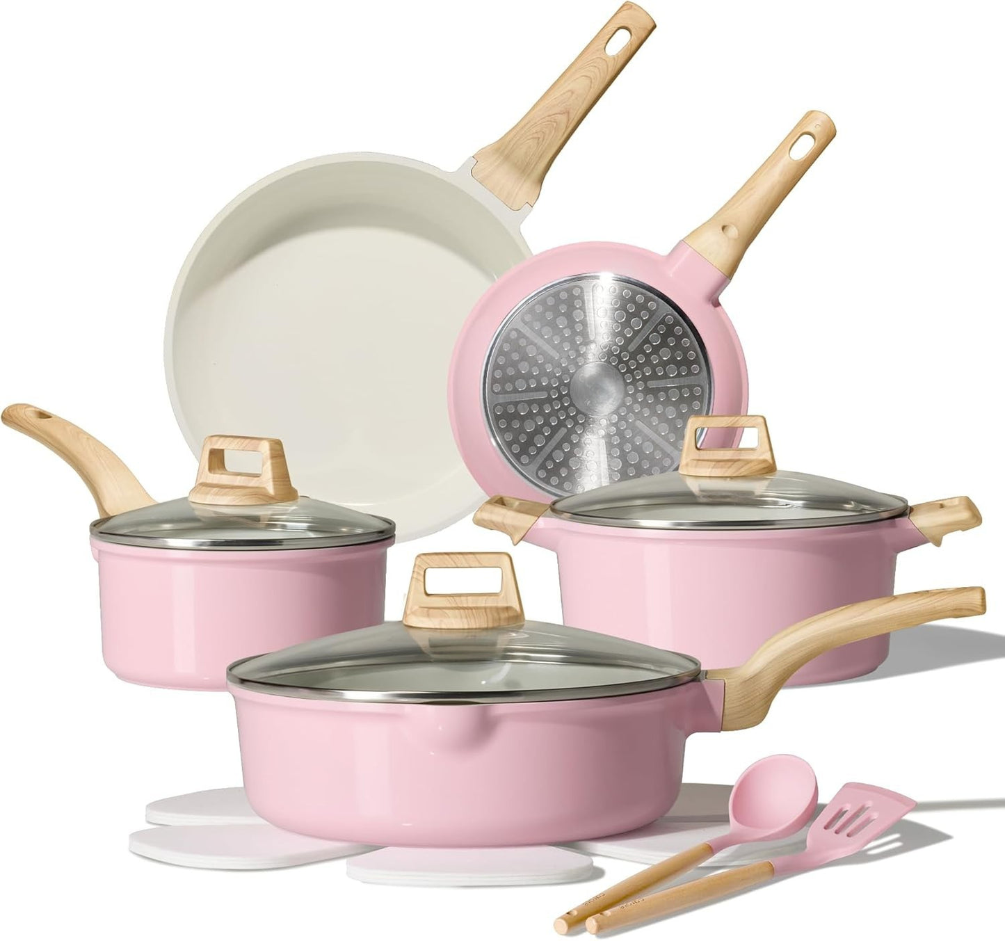 14 Pcs Nonstick Pots and Pans Set with Utensils & Pan Protectors