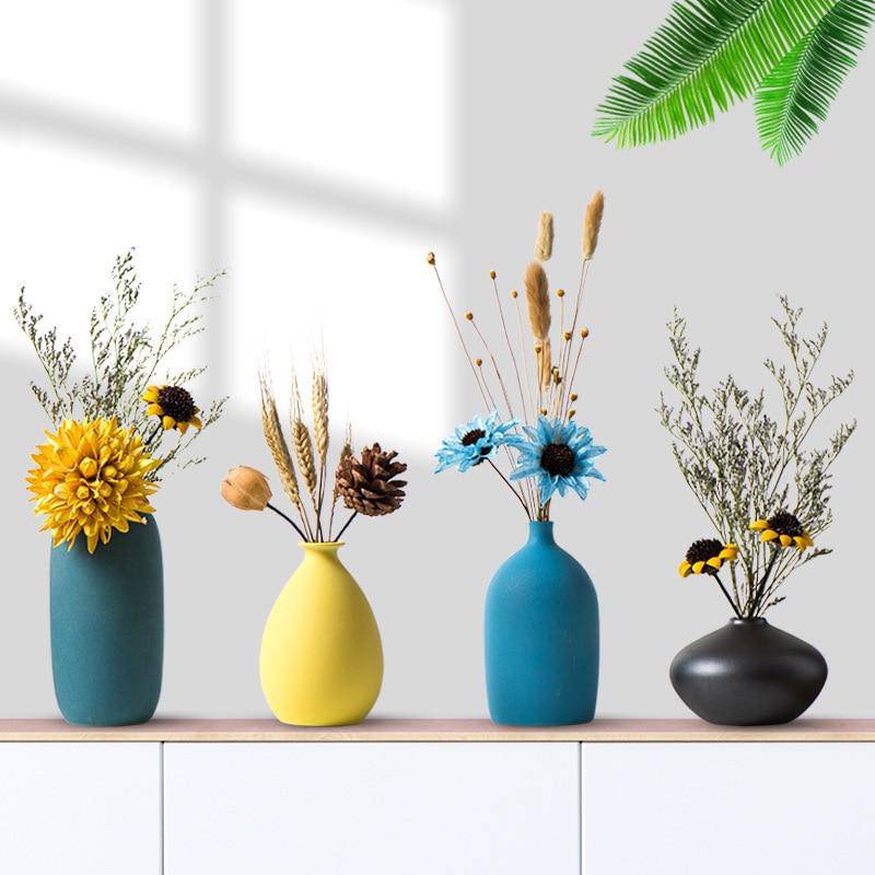 Colorful Ceramic Vase | Modern Flower Vase for Tabletop Decor