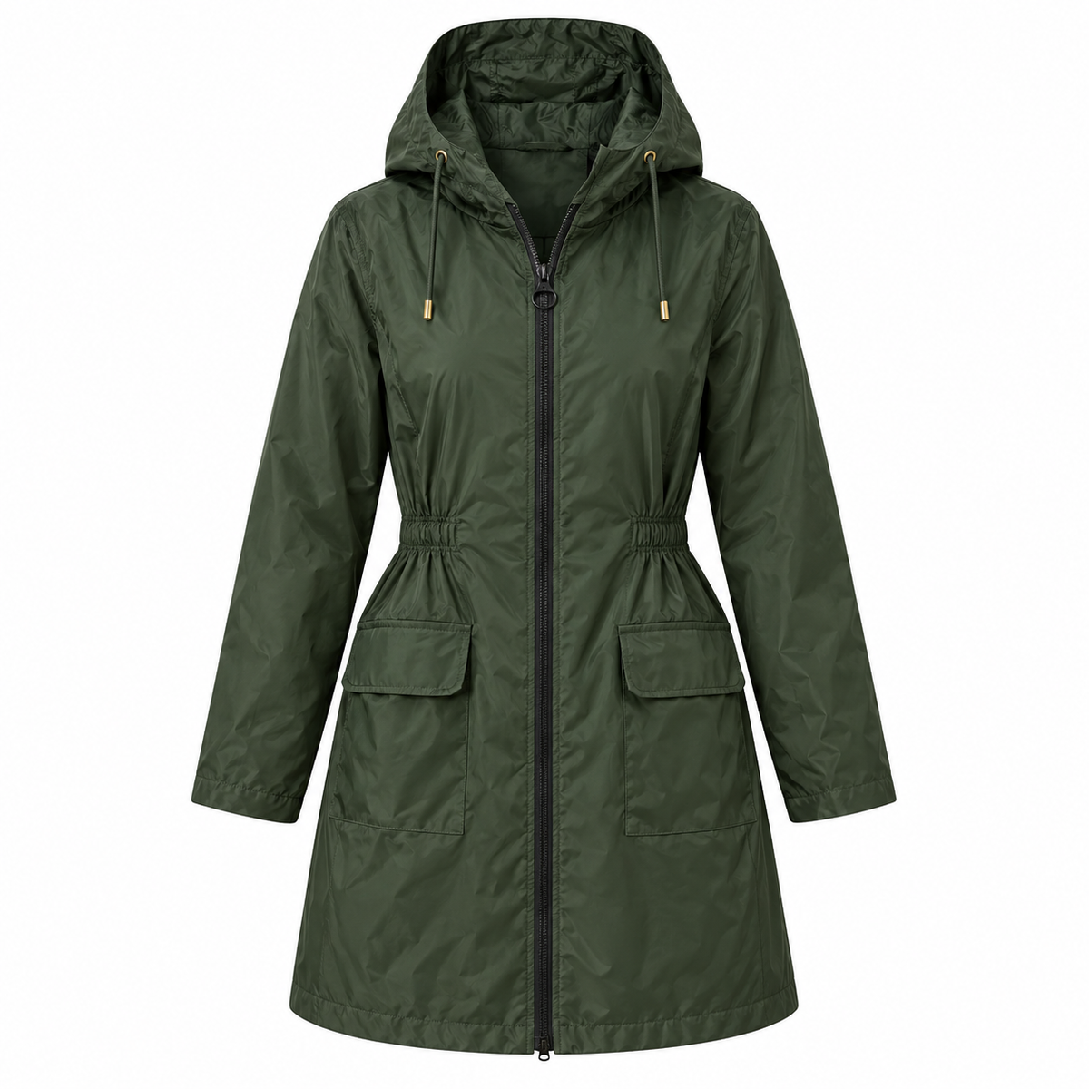 Kinsley | Women's Waterproof Rain Jacket - Hooded Drawstring Waist Elegant