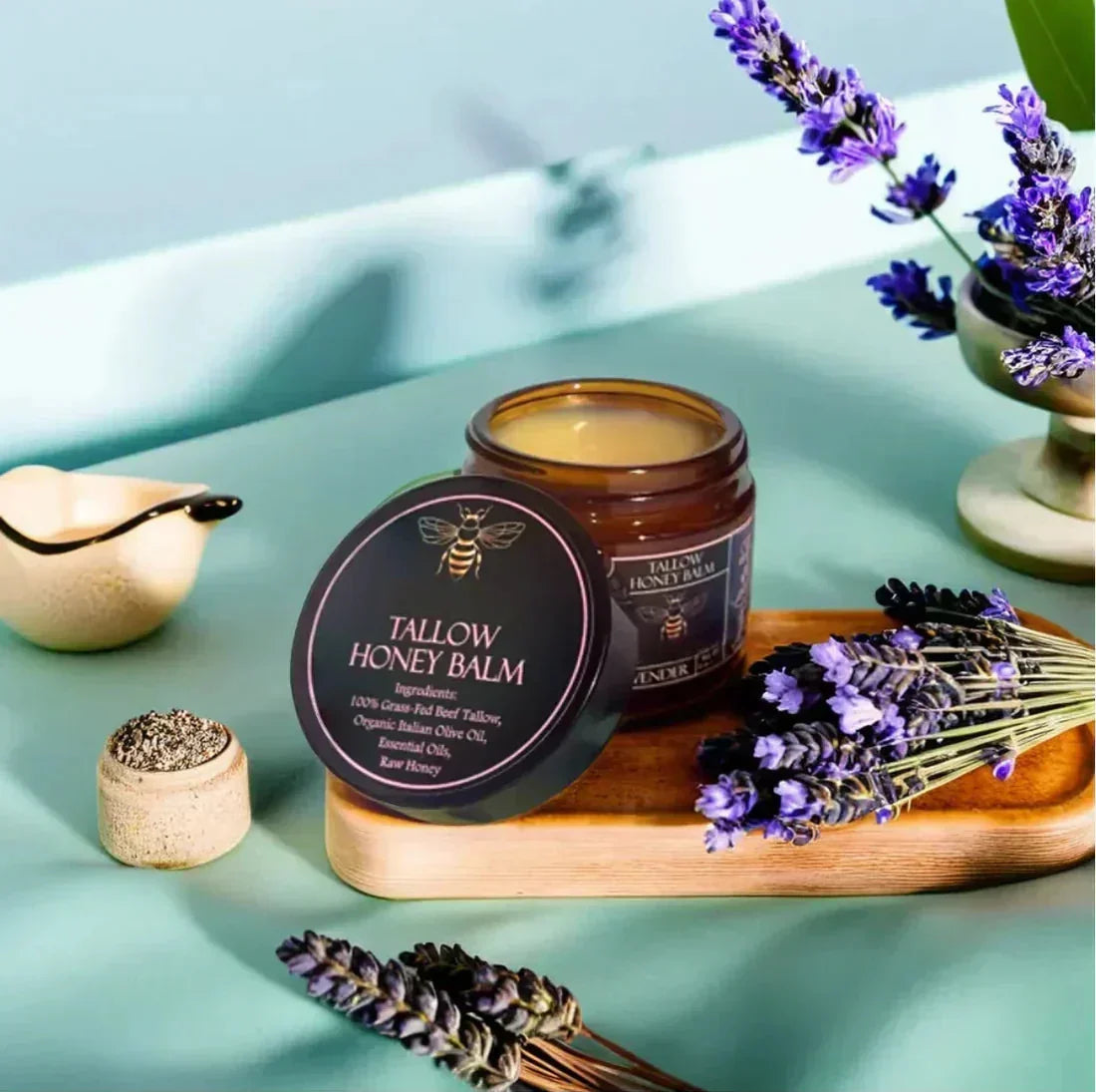 Tallow Honey Balm for Face, Hands and Body Moisture