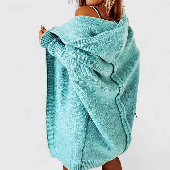 Della | Women's Oversized Cardigan - Loose Knit Relaxed Drape