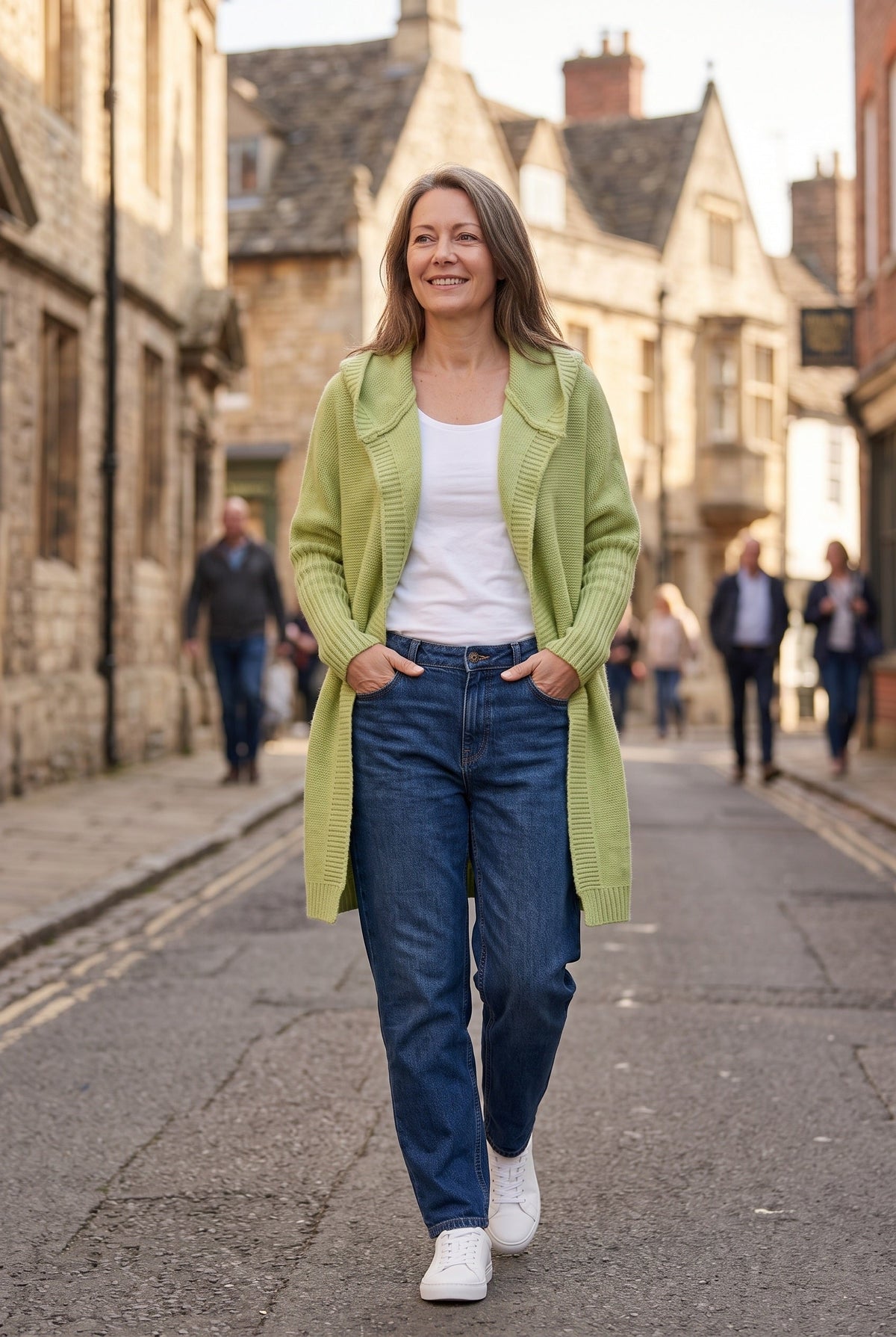 Women's Cardigan | Longline Open Front Drop Shoulder
