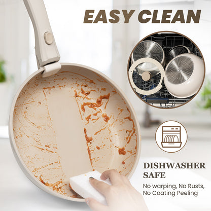 NONSTICK 22 Pcs Pots and Pans Set, Detachable Handle, Non Toxic RV