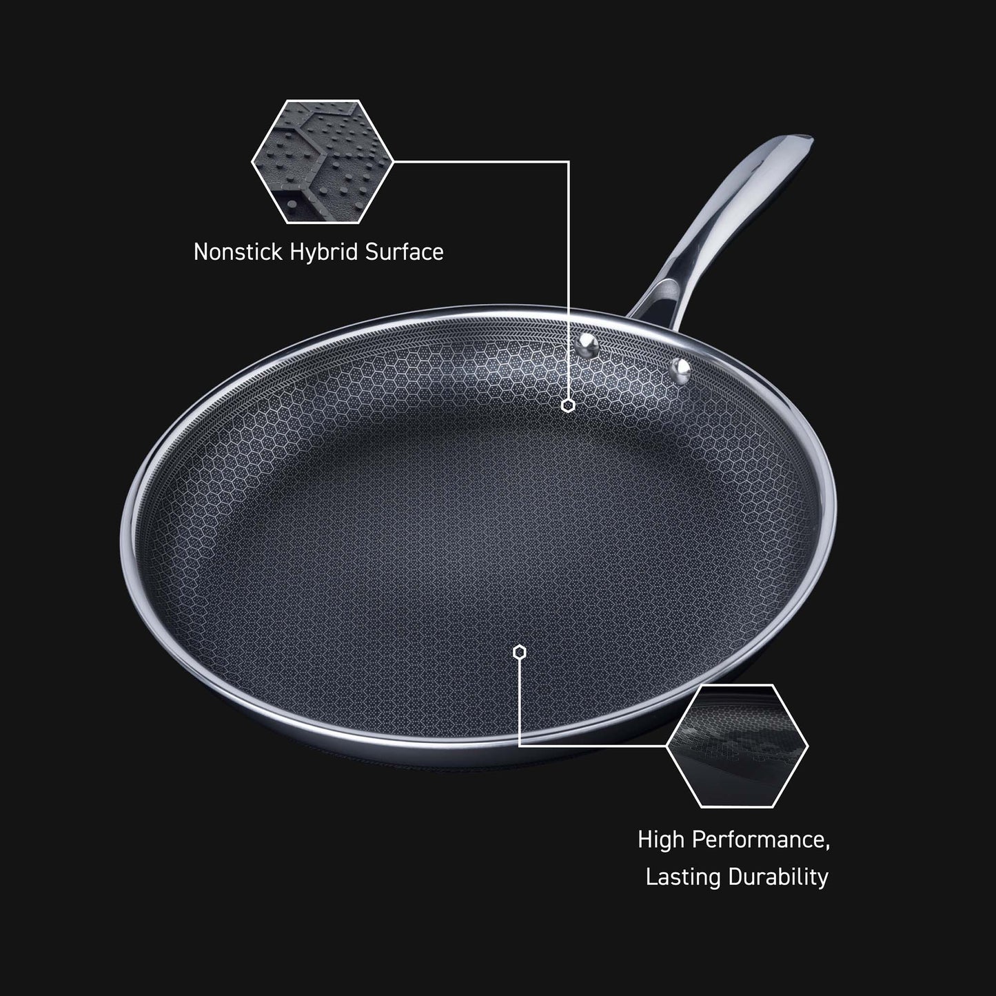 Hybrid Fry Pan, 12", Spacious for Family-Sized Cooking