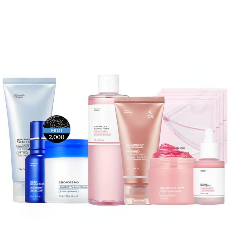Affordable Glass Glow 8-Piece K-Beauty Skincare Set for Radiance, Hydration & Skin Renewal
