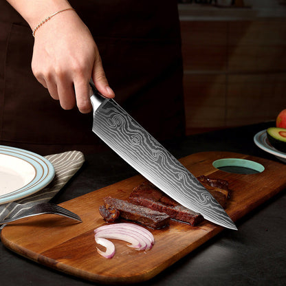 Professional Chef Knife Set, High-Carbon Steel, 15° Blades