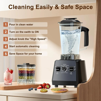 2400W Smoothie Blender & Grinder Combo, 25,000 RPM, 68oz BPA-Free