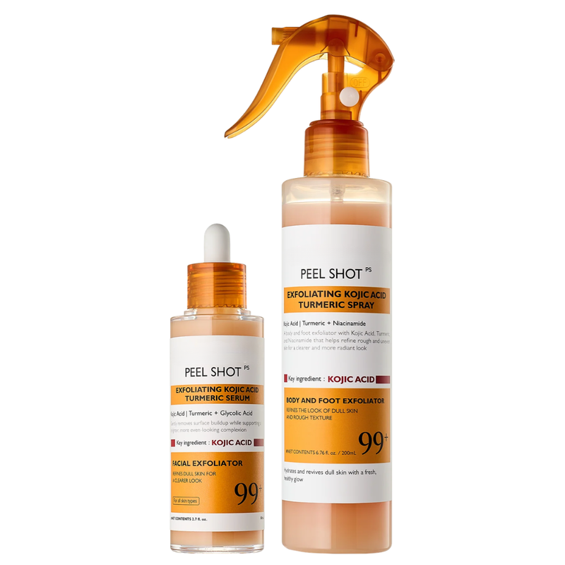 Duo Peel Shot all'acido cogico e curcuma per macchie scure, iperpigmentazione e luminosità