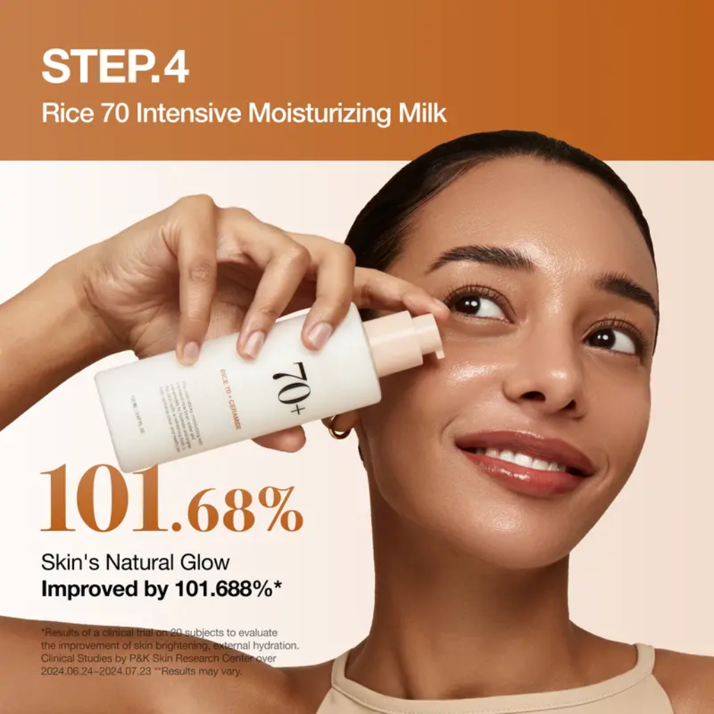 Routine coréenne en 4 étapes Rice Glass Skin pour hydratation, éclat et barrière cutanée
