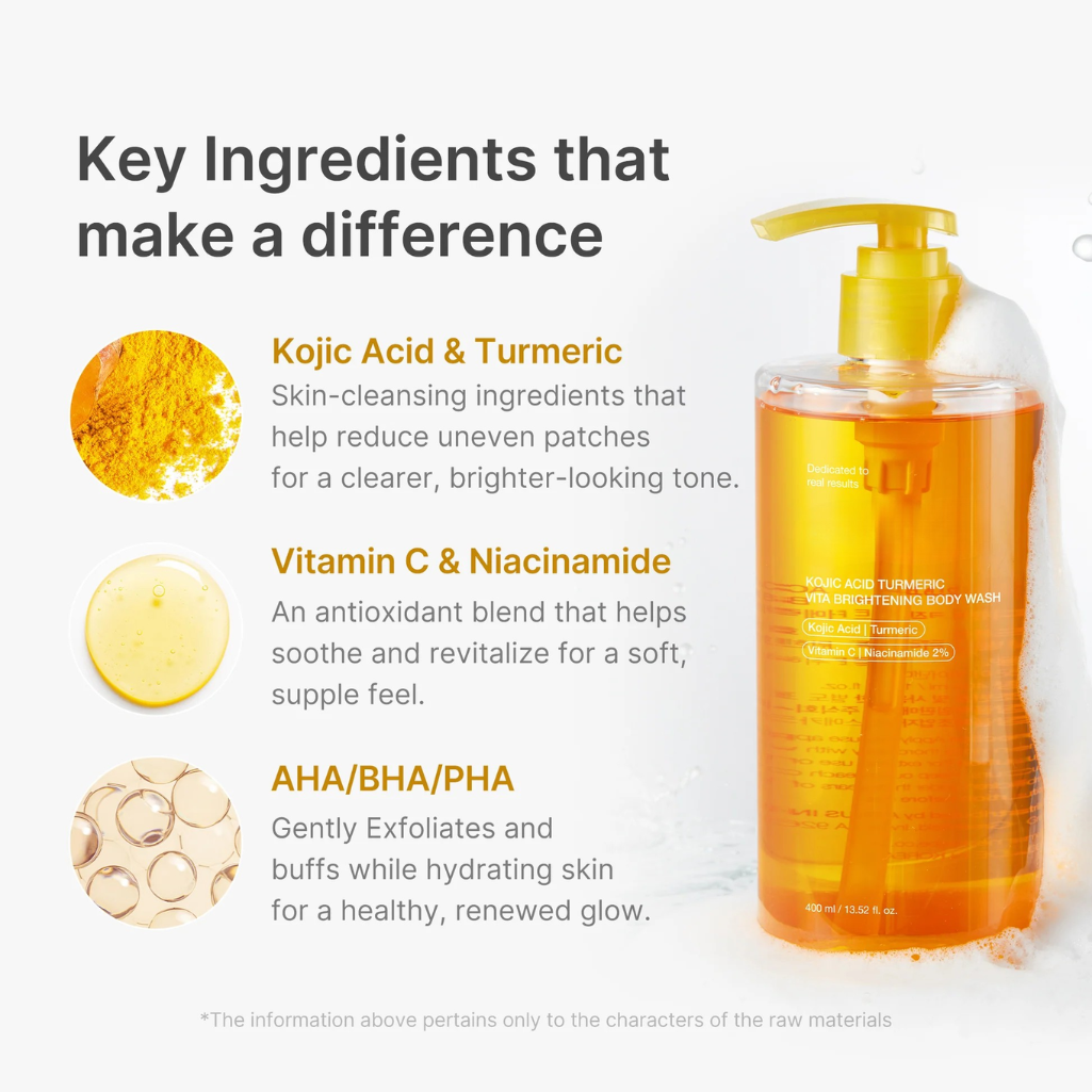 Kojic Acid Turmeric Brightening Body Wash for Uneven Skin Tone