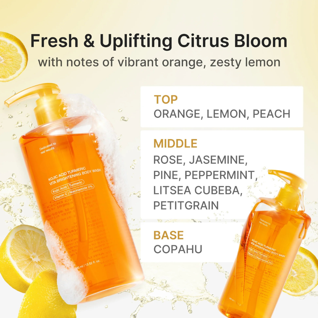 Kojic Acid Turmeric Brightening Body Wash for Uneven Skin Tone
