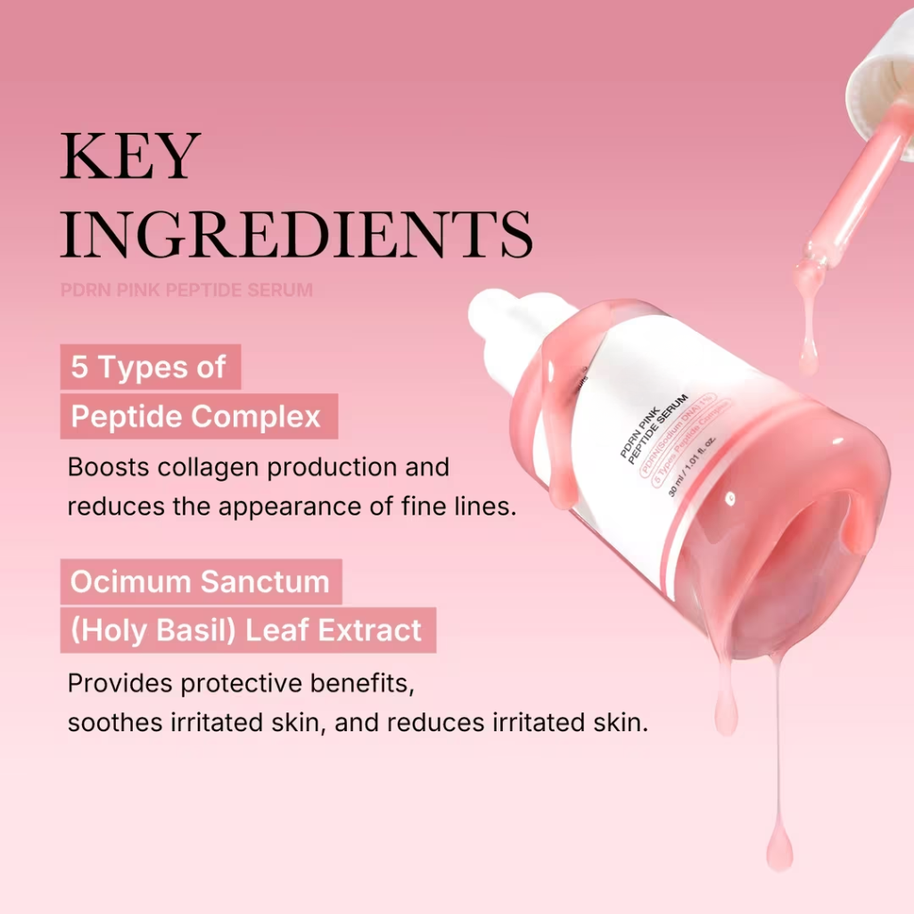 PDRN Pink Peptide Serum with Salmon PDRN for Glass Skin and Glow
