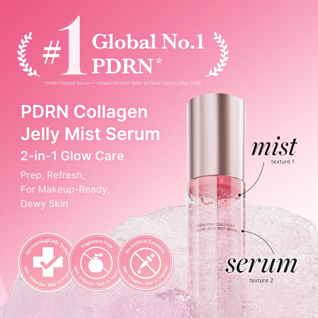 Sérum en niebla de gelatina con colágeno rosa PDRN para hidratación y luminosidad