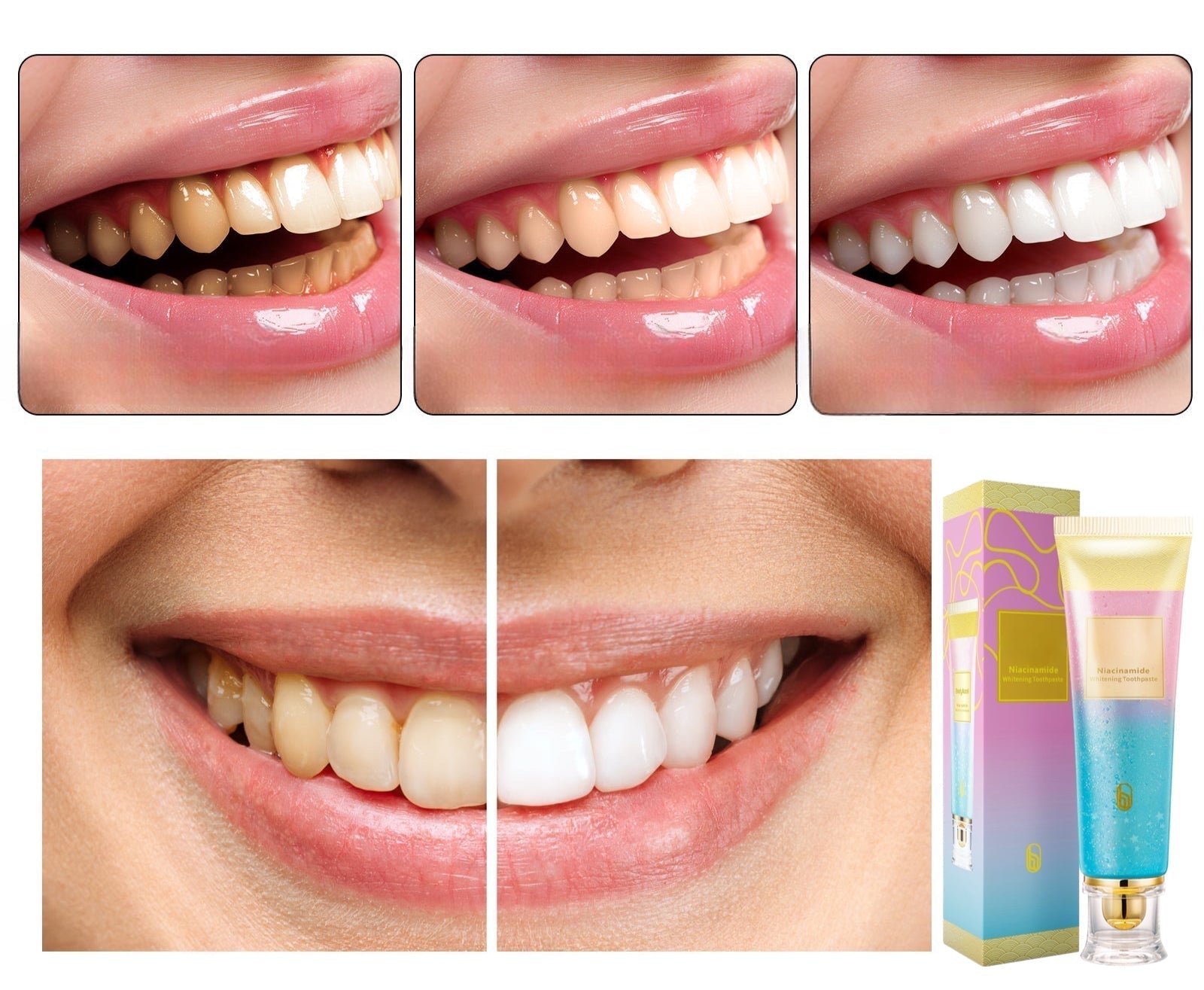 Niacinamide Whitening Toothpaste for Teeth Whitening, Stains & Fresh Breath