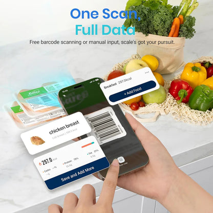 ESN00 Smart Nutrition Scale, Tracks 19 Nutrients, App-Connected