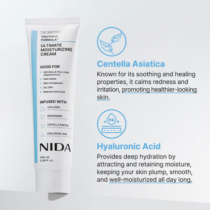 NIDA Youthful Formula Dry Skin Moisturizer with Hyaluronic Acid