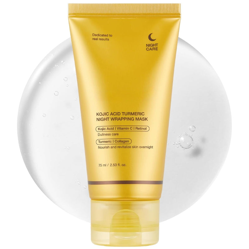 Maschera peel-off notte all'acido cogico e curcuma per macchie scure e luminosità