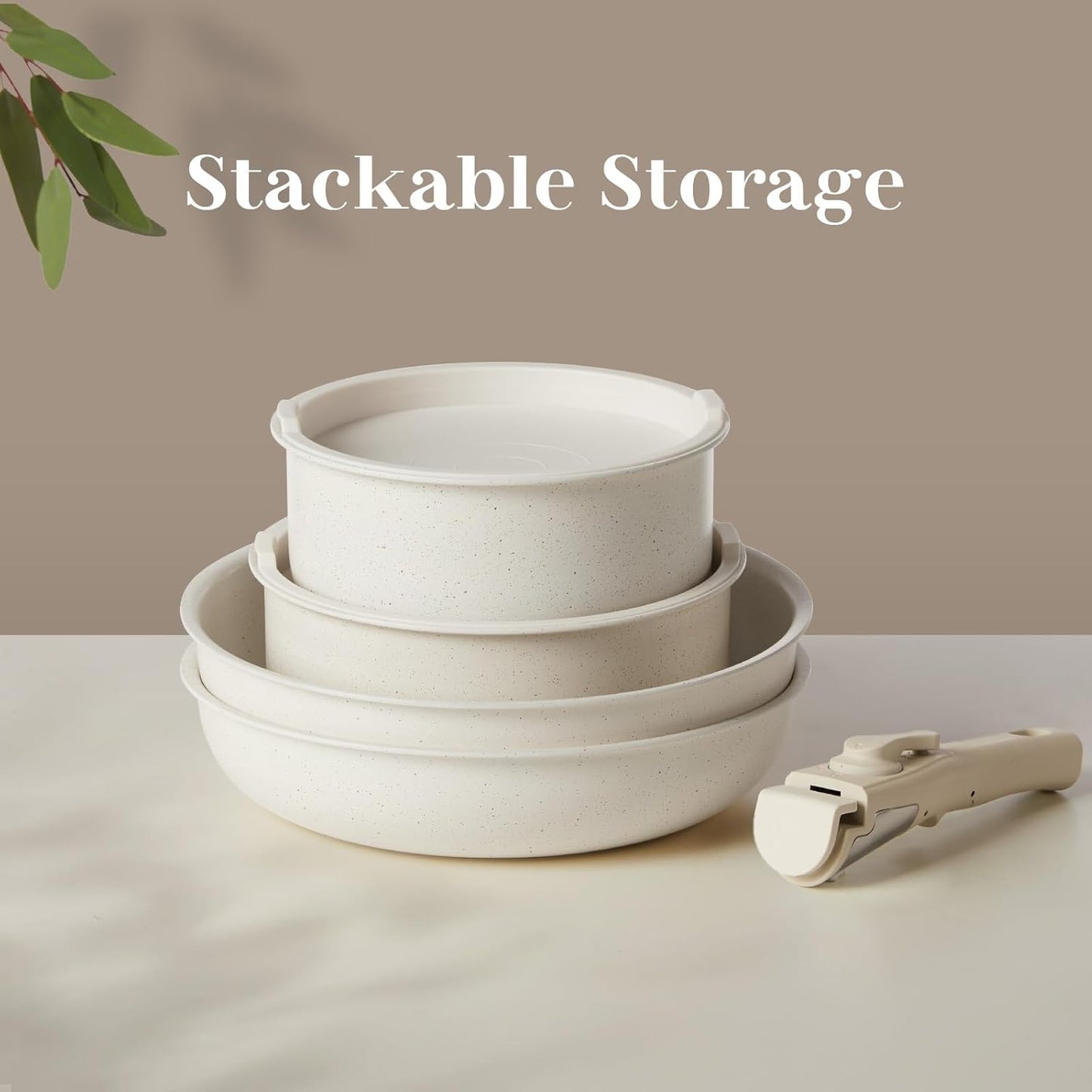 12 Pcs Nonstick Pots and Pans Set, Detachable Handle, Induction