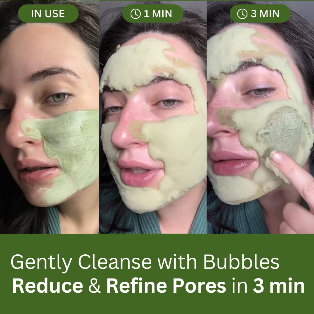 Masque profond Holy Basil Bubble avec argile coréenne et PHA pour pores, points noirs et imperfections
