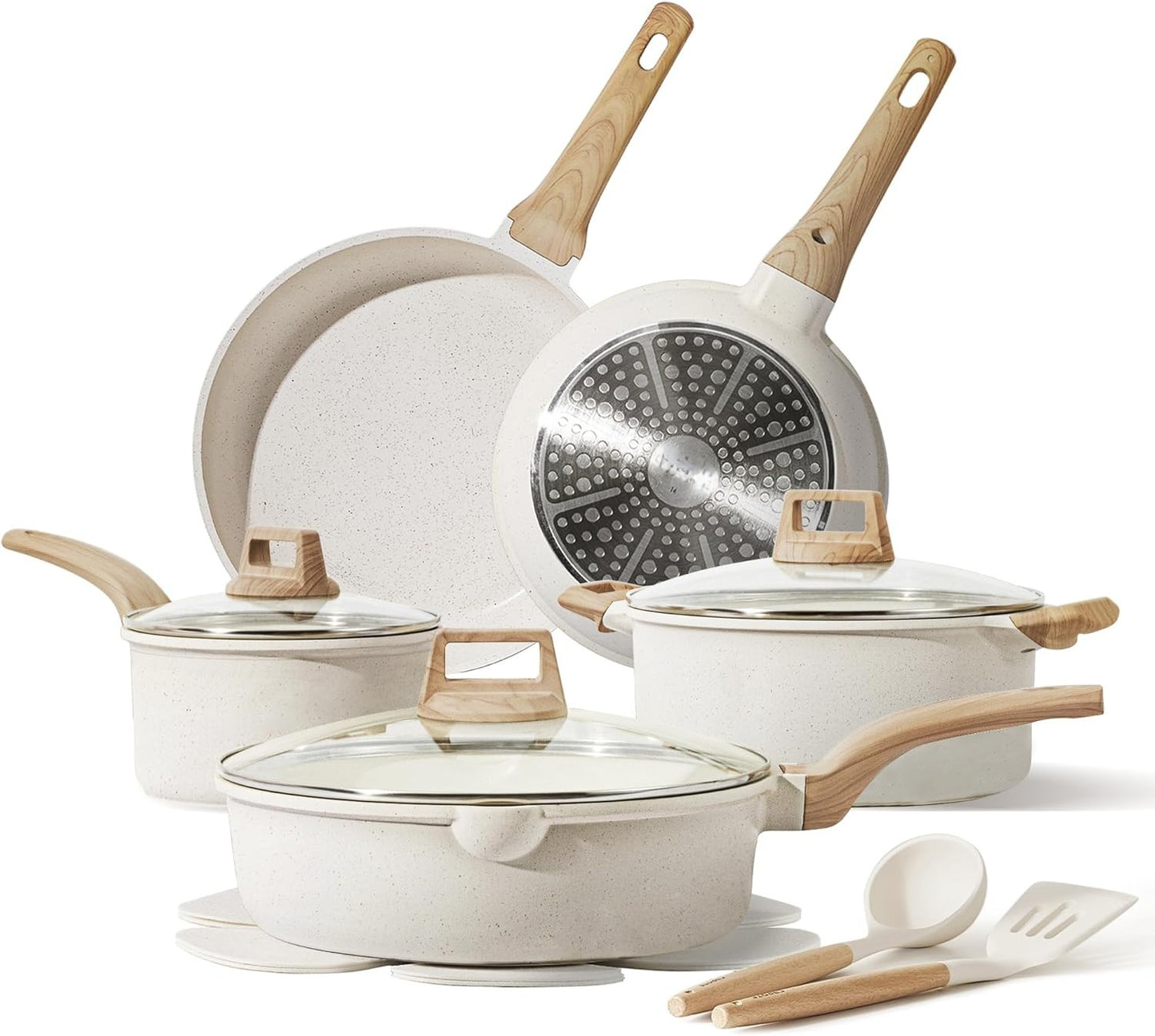 14 Pcs Nonstick Pots and Pans Set with Utensils & Pan Protectors