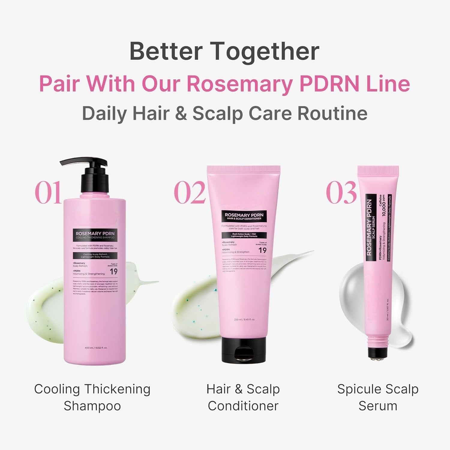 Rosemary PDRN Hair and Scalp Care Set for Thinning Hair, Scalp Care & Thicker Hair