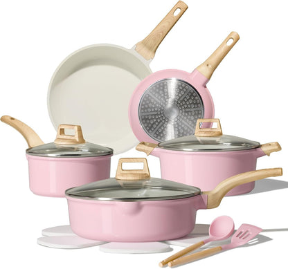 14 Pcs Nonstick Pots and Pans Set with Utensils & Pan Protectors