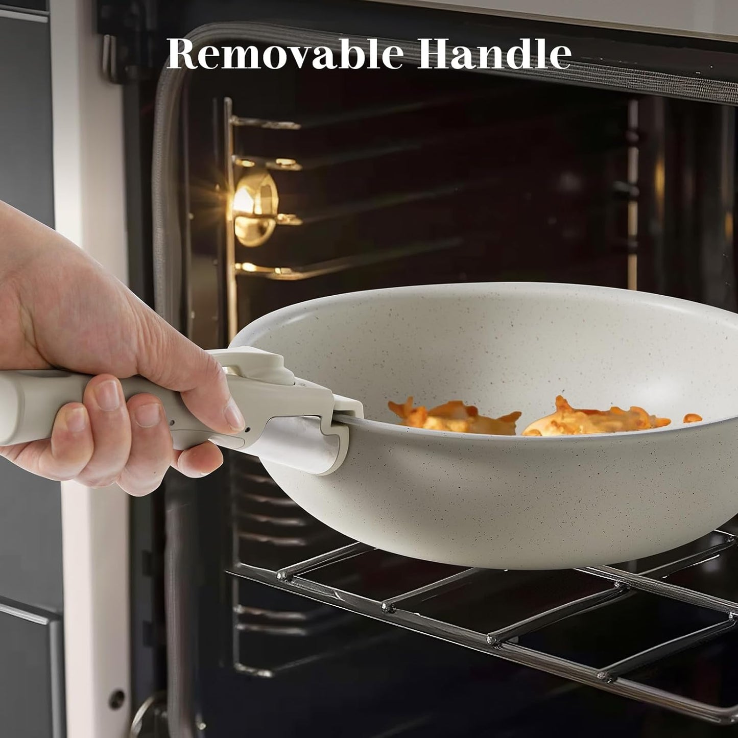 12 Pcs Nonstick Pots and Pans Set, Detachable Handle, Induction
