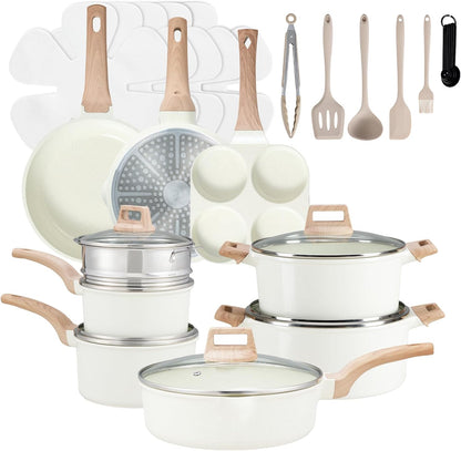 25 Pcs Nonstick Cookware Set, Induction, Non-Toxic, PFOA-Free