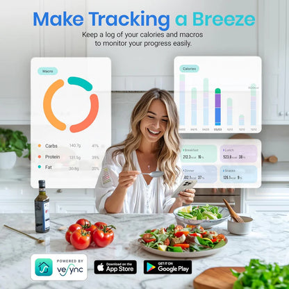 ESN00 Smart Nutrition Scale, Tracks 19 Nutrients, App-Connected