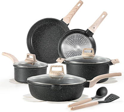 14 Pcs Nonstick Pots and Pans Set with Utensils & Pan Protectors