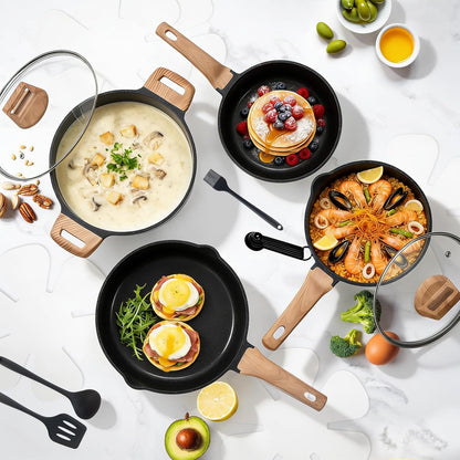 25 Pcs Nonstick Cookware Set, Induction, Non-Toxic, PFOA-Free