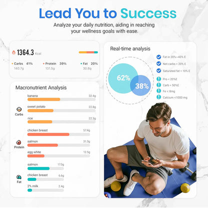 ESN00 Smart Nutrition Scale, Tracks 19 Nutrients, App-Connected