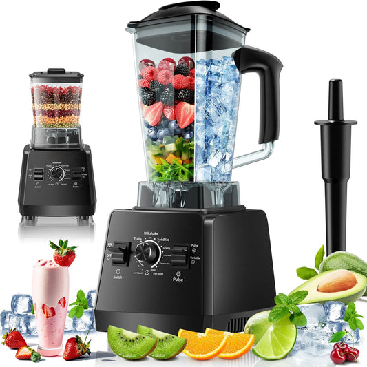 2400W Smoothie Blender & Grinder Combo, 25,000 RPM, 68oz BPA-Free