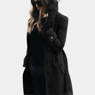 Avery | Women's Trench Coat - Stand Collar Statement Outerwear