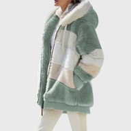 Delilah | Women's Puffer Jacket - Faux Fur Hooded Long Sleeve Warm Padded