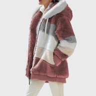 Delilah | Women's Puffer Jacket - Faux Fur Hooded Long Sleeve Warm Padded