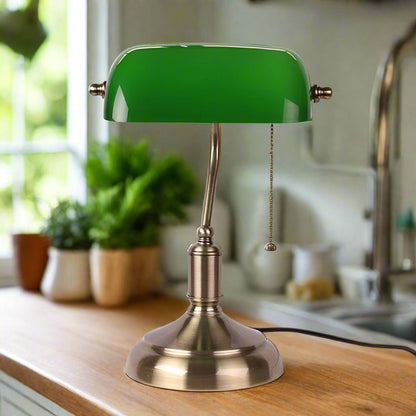 European Glass Table Lamp | Classic Bedside or Desk Lamp