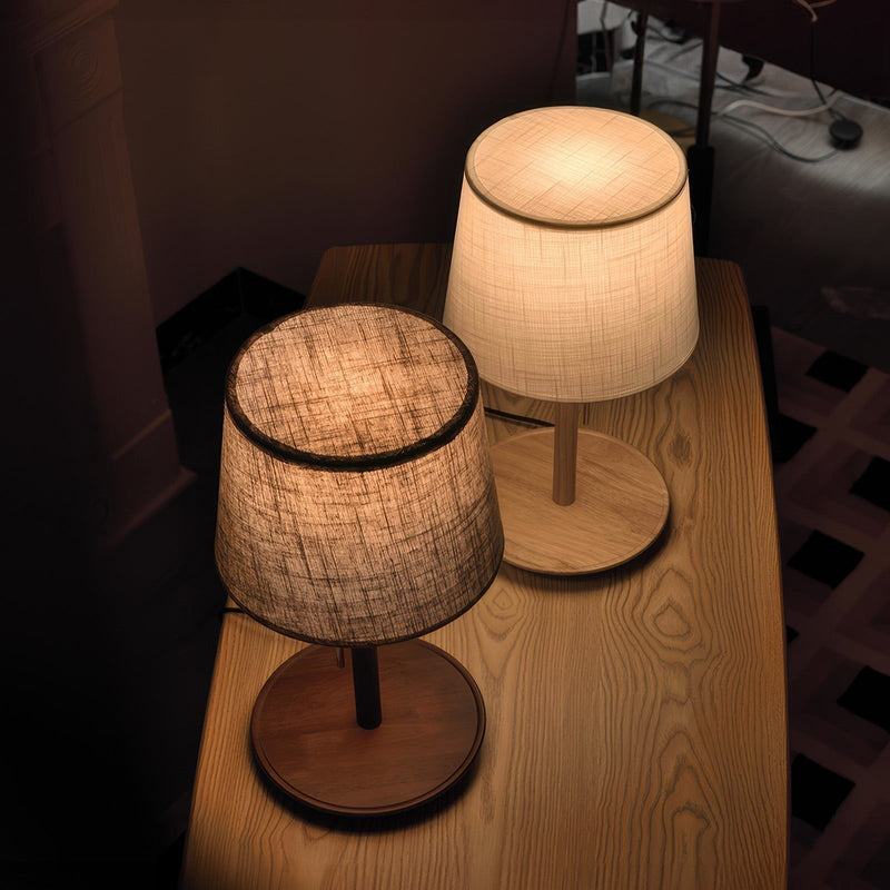 Gentle Glow Nordic Lamp | Walnut Wood Table Lamp