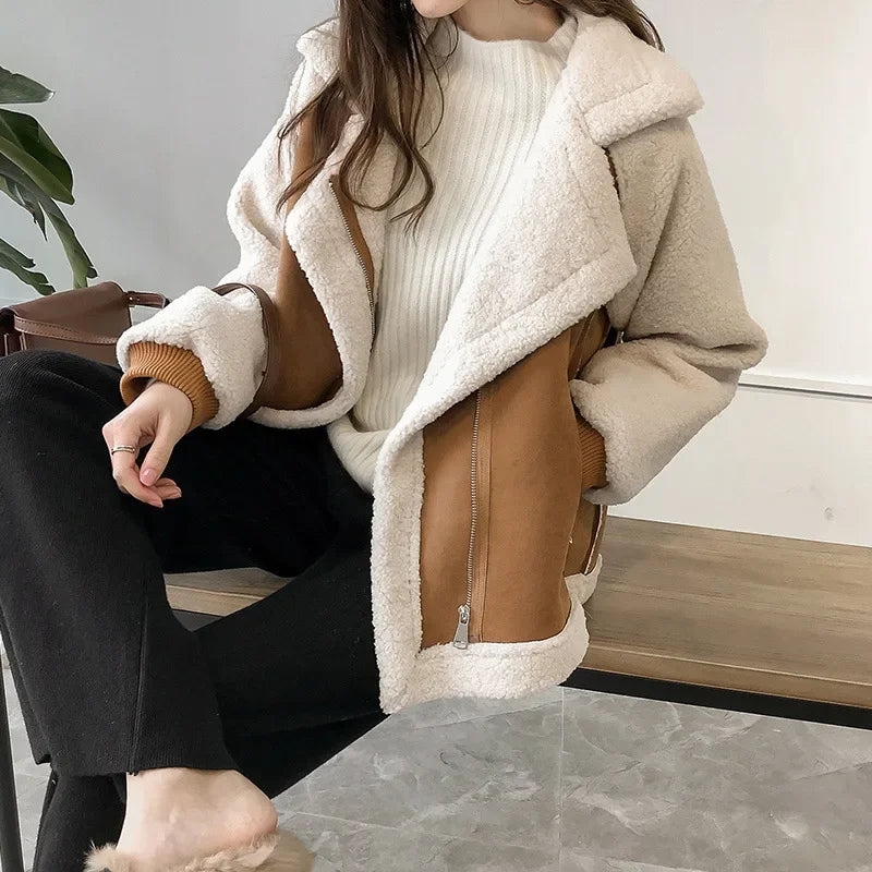 Lysa | Women's Oversized Faux Fur Jacket - Aviator Shearling Lining