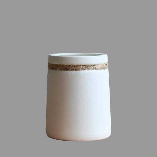 Modern White Ceramic Vase | Artistic Pottery Home Decor