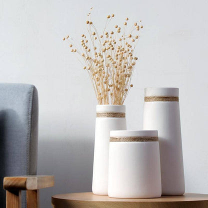 Modern White Ceramic Vase | Artistic Pottery Home Decor