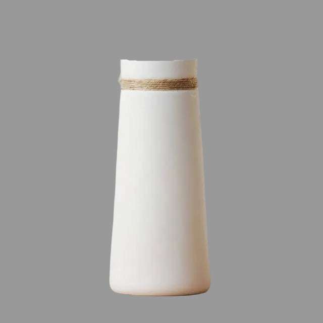 Modern White Ceramic Vase | Artistic Pottery Home Decor