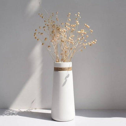 Modern White Ceramic Vase | Artistic Pottery Home Decor