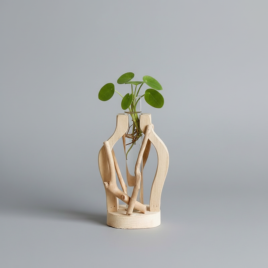 Natural Wooden Flower Vase | Unique Home Decoration
