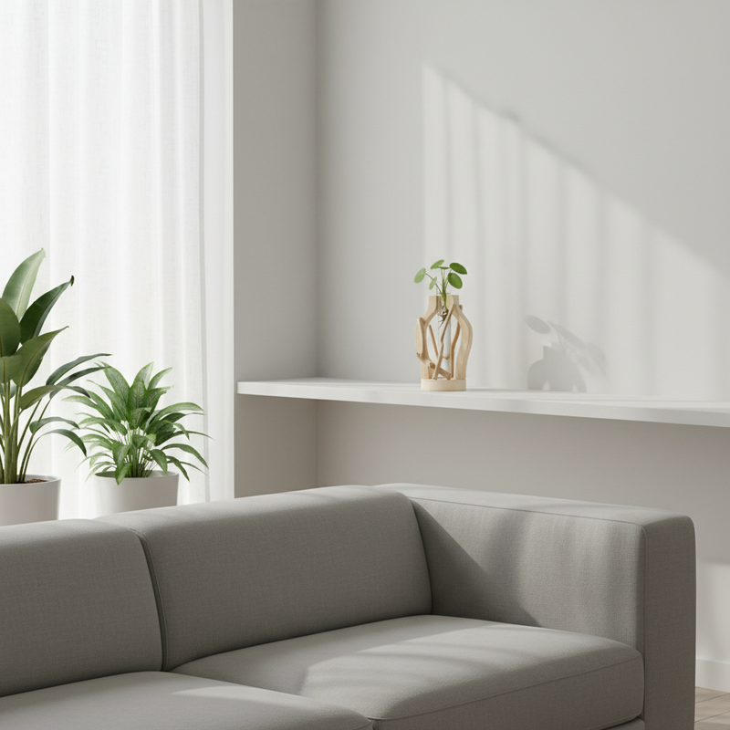 Natural Wooden Flower Vase | Unique Home Decoration