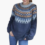 Piper | Women's Knit Sweater - Nordic Pattern Long Sleeve Comfortable Fit