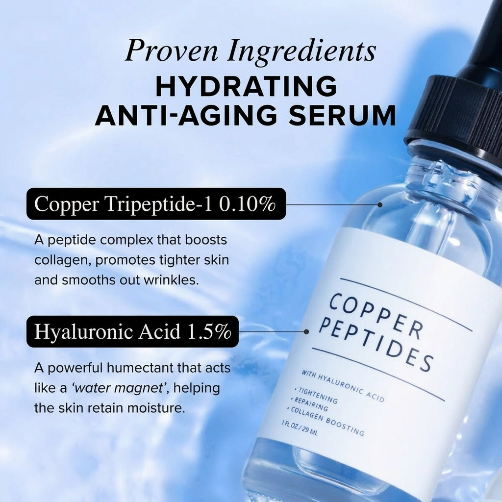 Copper Peptides GHK Firming Serum for Fine Lines, Elasticity & Firming