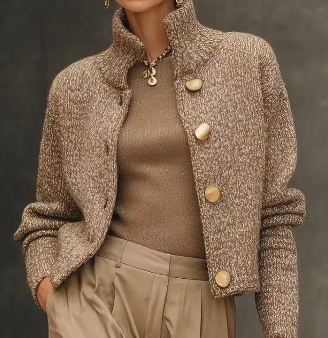 Rebecca | Tailored Cropped Wool Jacket with Sculpted Collar