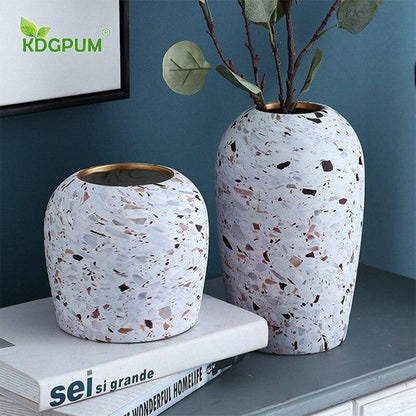 Terrazzo Design Ceramic Vase | Modern Flower Vase