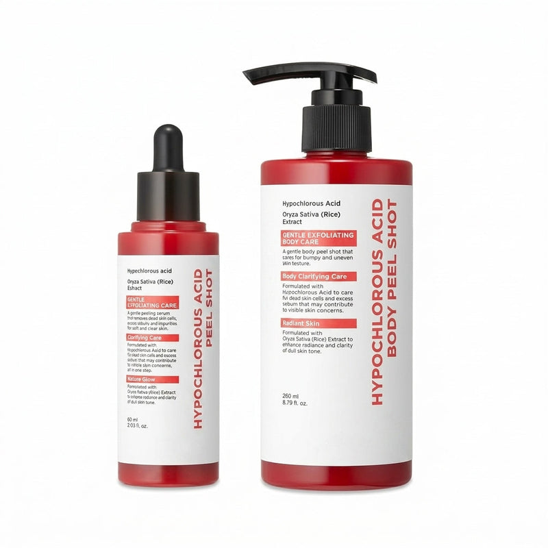 Duo di peeling all’acido ipocloroso per esfoliazione e texture della pelle